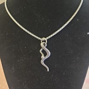 Hzman Gothic Stainless Steel Snake Pendant Chain Necklace NIB
